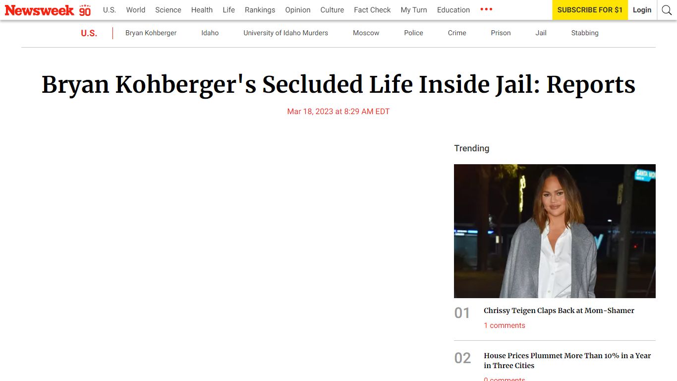 Bryan Kohberger's Secluded Life Inside Jail: Reports - Newsweek