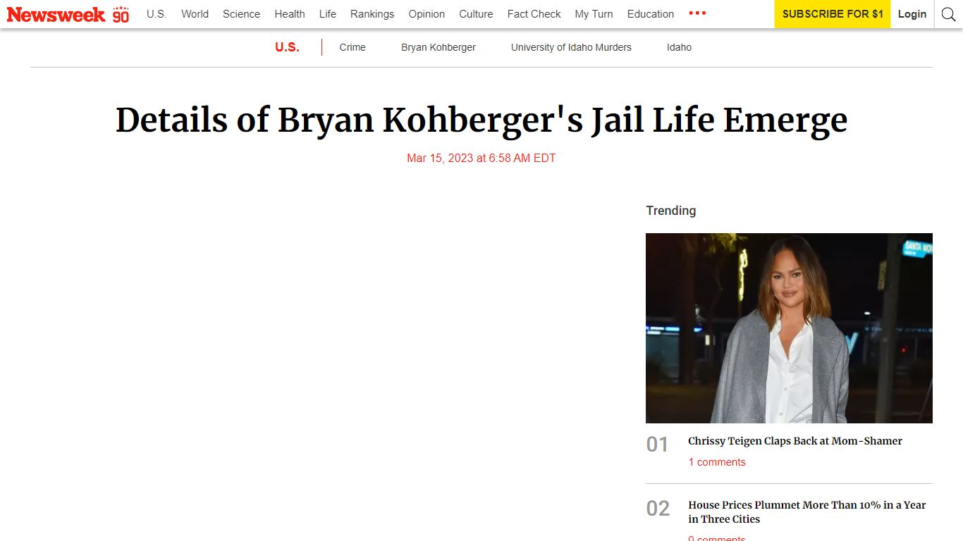 Details of Bryan Kohberger's Jail Life Emerge - Newsweek