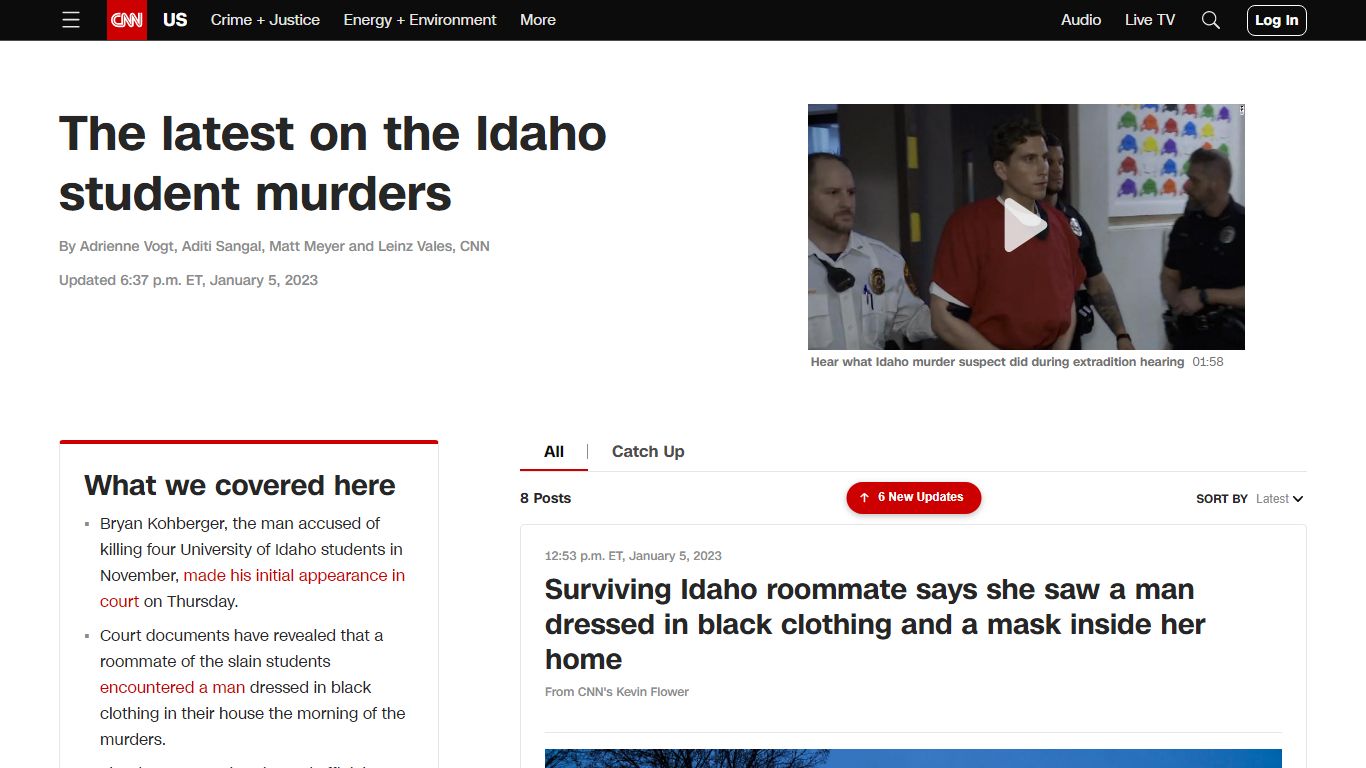 Surviving Idaho roommate says she saw a man dressed in black ... - CNN