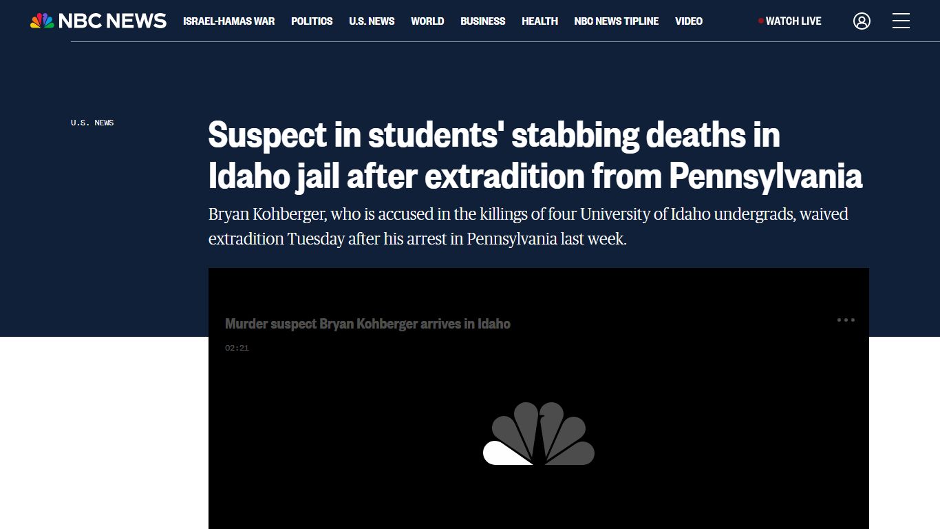 Suspect in students' stabbing deaths in Idaho jail after extradition ...